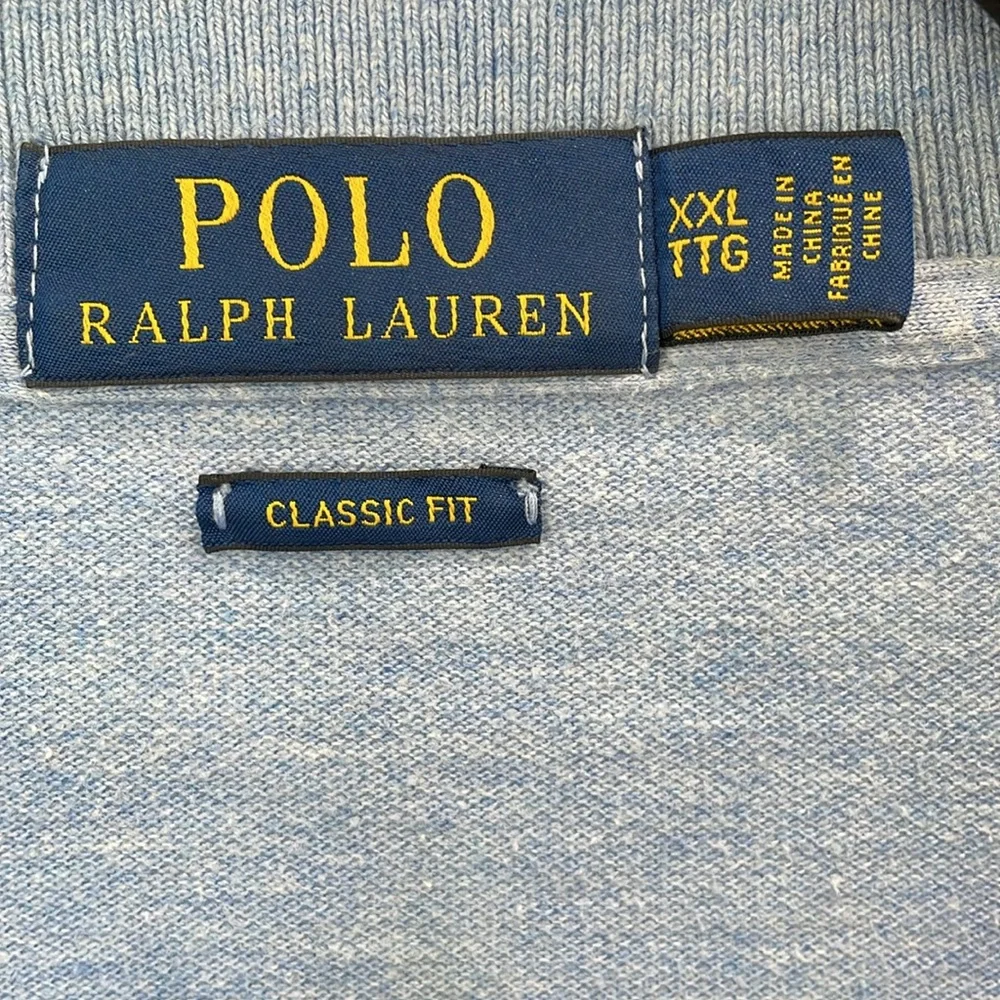 Men’s Polo Ralph Lauren blue classic pique cotton preppy academia polo shirt